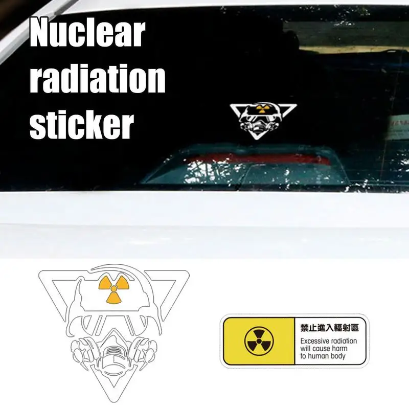 Radiation Stickers Decals Creative Car Stickers Noizzy Radiation Hazard Warning Signs Fun Decal Vinyl Reflective Strut For Car