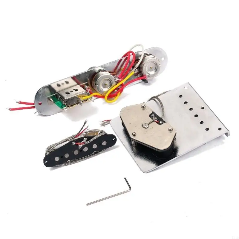 

T3LD 6-string Saddle Bridge Board 3 Way Switch Control Plate Neck Pickup Set