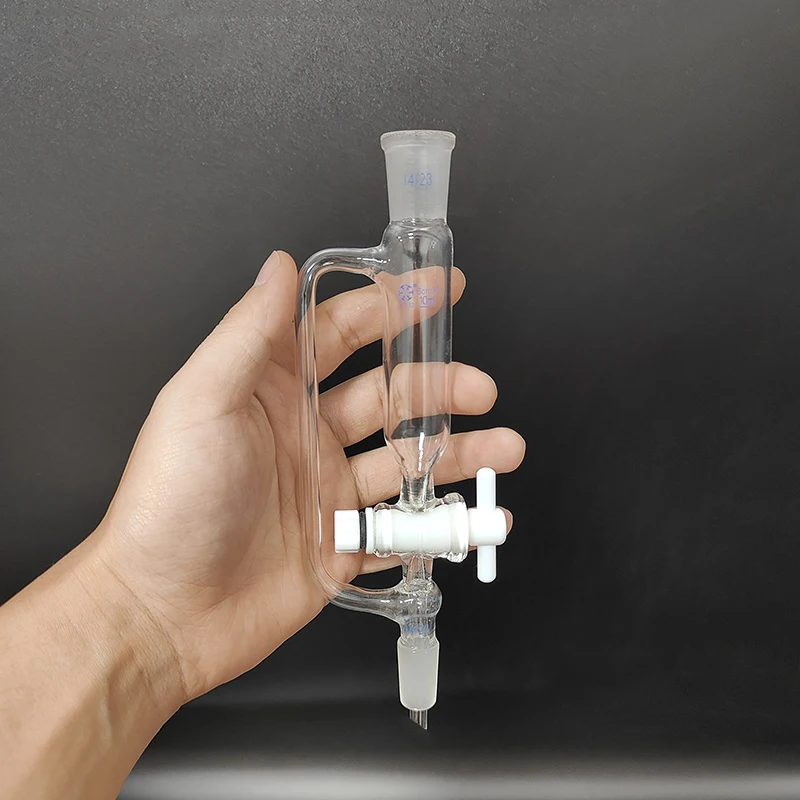 FAPE Separatory Funnel Constant Pressure Cylindrical Shape,Standard Ground Mouth 10mL-150mL-250mL,Joint 14/23,PTFE Switch Valve