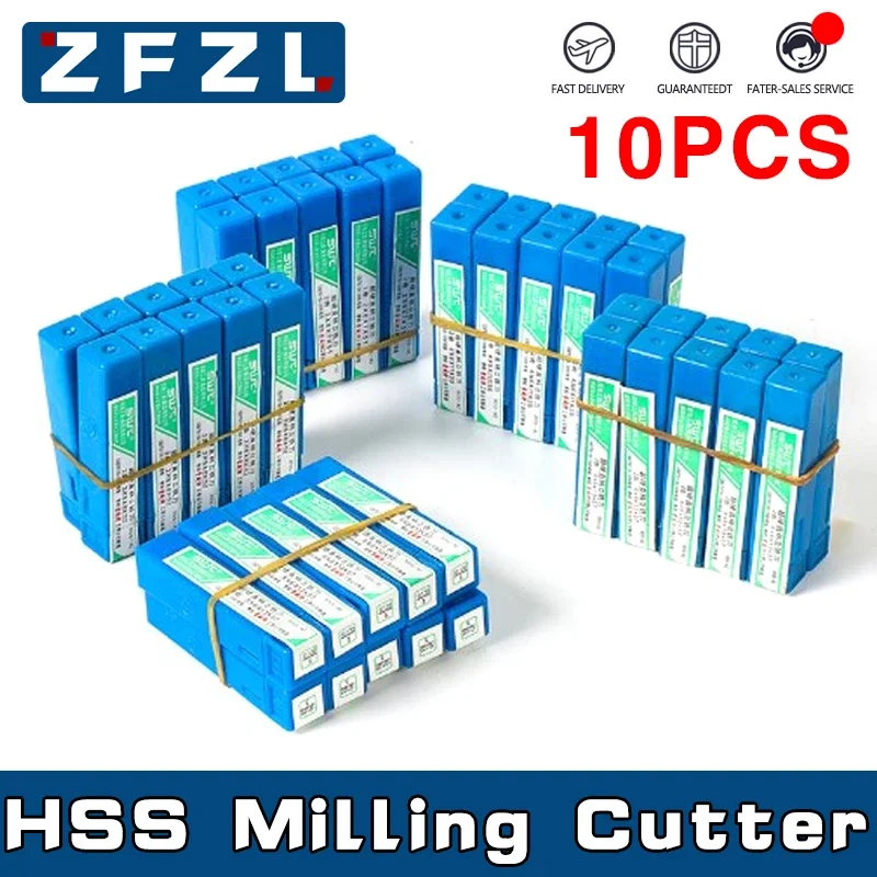 10pcs HSS 2 2.5 3 3.5 4 4.5 5 5.5 6mm Milling Cutter Bit Set 2/3/4 Flute High Speed Steel End Mill CNC Milling Tools Set