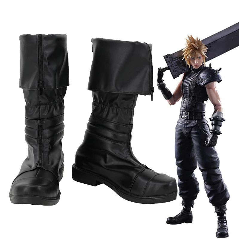 أحذية فاينل فانتسي طبعة جديدة Cloud Strife التأثيرية لحفلات الهالوين مصنوعة حسب الطلب