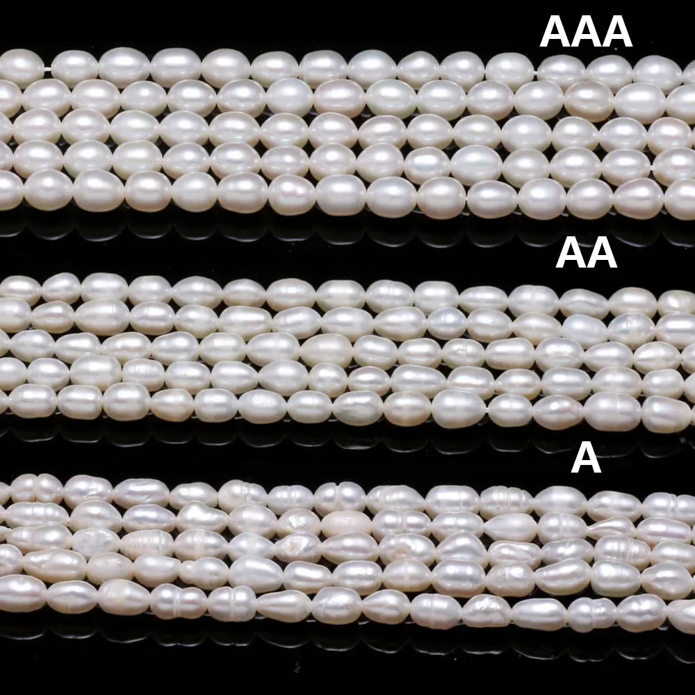 

Natural Freshwater Pearl 4-5mm White Rice Shaped Loose Spacer Beads Pearls for Jewelry Making DIY Necklace Bracelet Accessory
