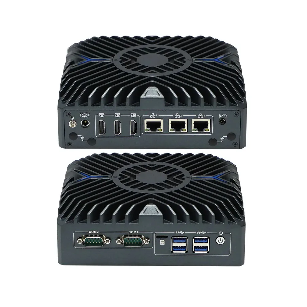 PARTAKER-Mini PC Intel 12e Core i7-1255U/i5-1235U, fanless, ordinateur avec écran HD 4K, 2 x RS232, DDR4, Wi-Fi, 4G/5G, pour touristes