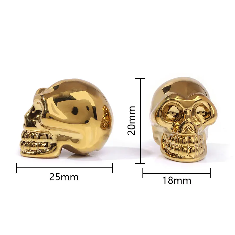 Gothic Mini Skull Statue Healing Crystal Skeleton Stone Skull Glass Ghost Head Skull Ornament Party Decoration Home Supplies