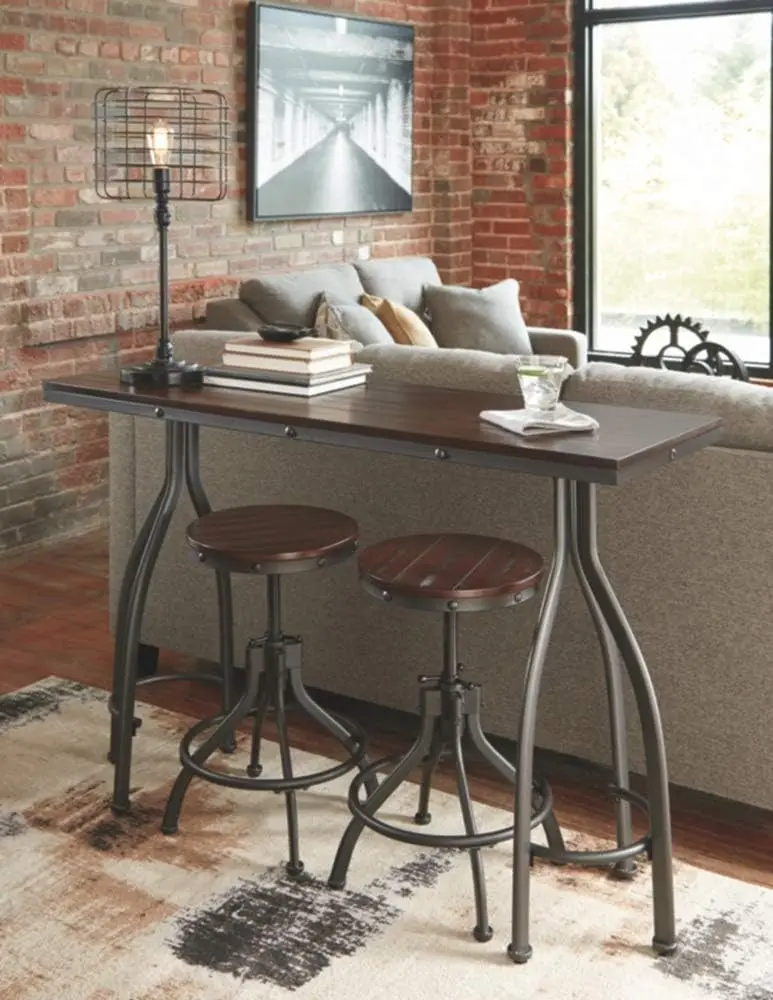 Design by Ashley Odium Urban Counter Height Dining Table Set with 2 Bar Stools, Gray