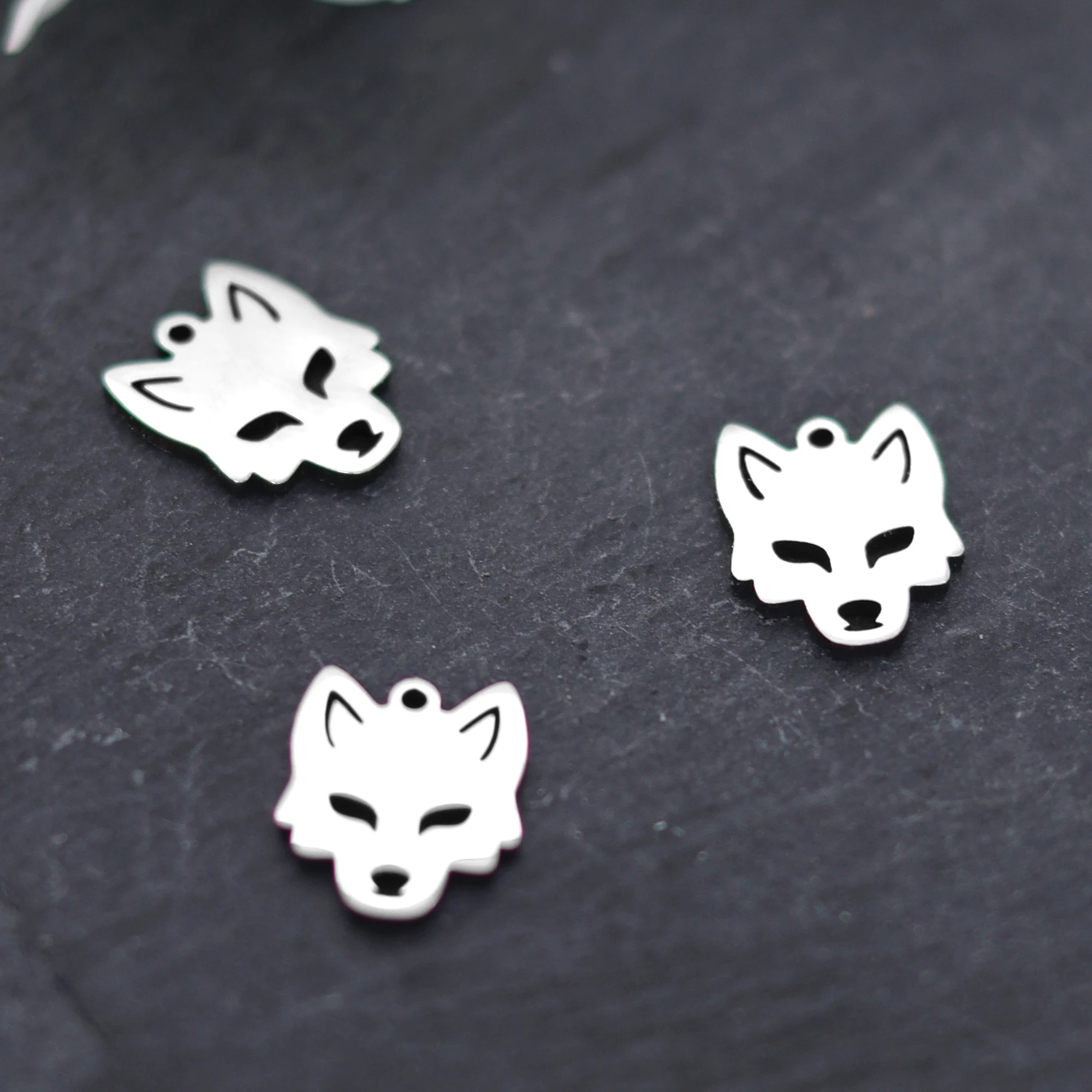 3pcs Gothic Wolf Charms Stainless Steel Pendant Jewelry Making DIY Handmade Punk Earrings Necklaces Bracelets Materials