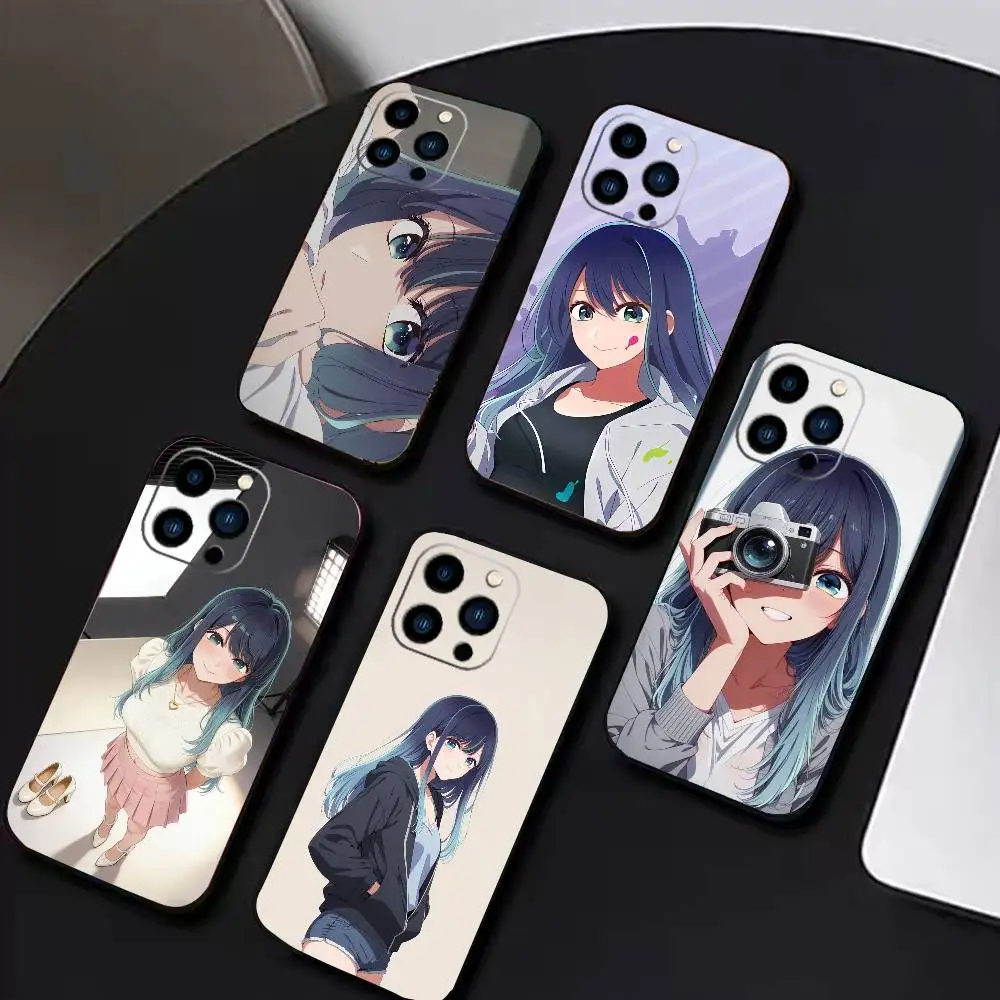 

Anime Oshi no Ko Phone Case For iPhone 16,15,14,13,12,17,Pro Max,Plus Silicone Black Case
