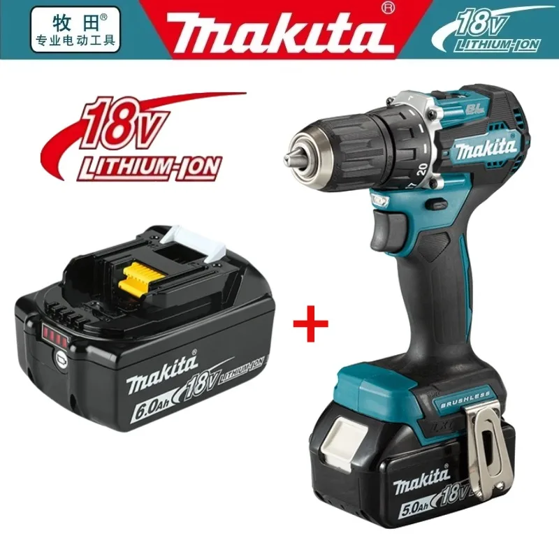 Makita DDF487 18V Bürstenloser Akku-Schraubendreher Bohrmaschine Lithium-Akku-Elektrowerkzeug mit Variabler Geschwindigkeit für DIY- und Werkstattarbeiten