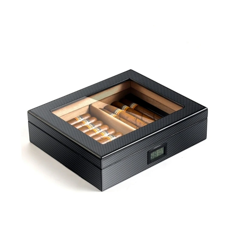 for Vanace Cedar Wood Glass Top Luxury Humidifier Desktop Cigar Humidor Box