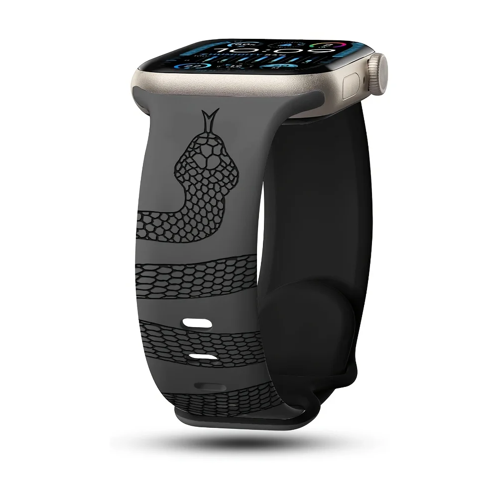 Leopardmuster-Armband für Apple Watch, 46 mm, 42 mm, 38 mm, 49 mm, 41 mm, 45 mm, 40 mm, 44 mm, Silikonarmband, iWatch Series 12, 11, 10, 9, 8, 7, 6, 5, 4, SE. – Detail 18