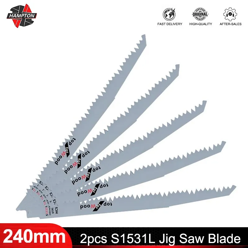 

HAMPTON Jigsaw Blades 2 pcs S1531L for Wood Cutting Saber Saw Power Tool Saw Blade Reciprocating Saw Blades