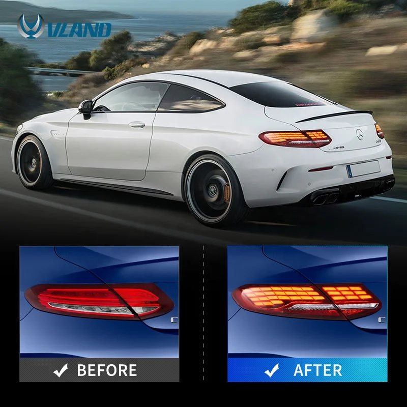 VLAND Factory Full LED nuevo estilo luces traseras LED 2016-2021FOR BENZ CLASE C Plug-and-Play impermeable