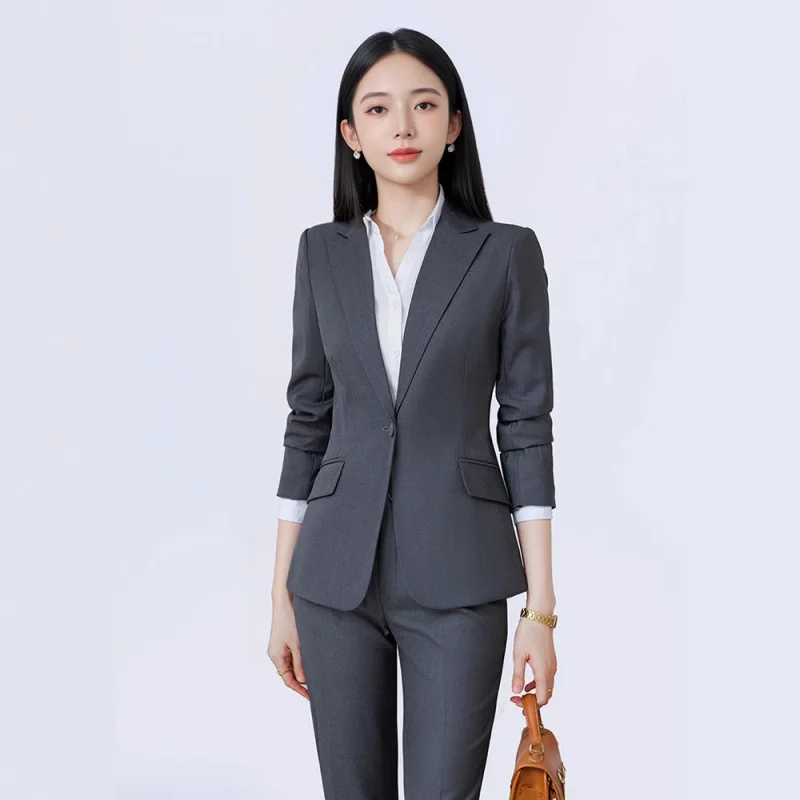 

Элитный профессиональный деловой костюм 2025: Новые осенне-зимние деловые костюмы, приталенные рабочие пиджаки