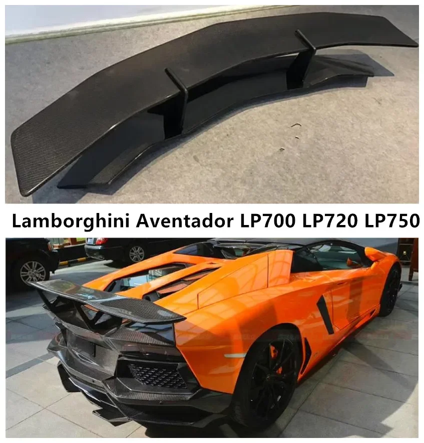 REAL CARBON FIBER REAR WING TRUNK LIP TAIL SPOILER FOR Lamborghini Aventador LP700 LP720 LP750 DMC Style