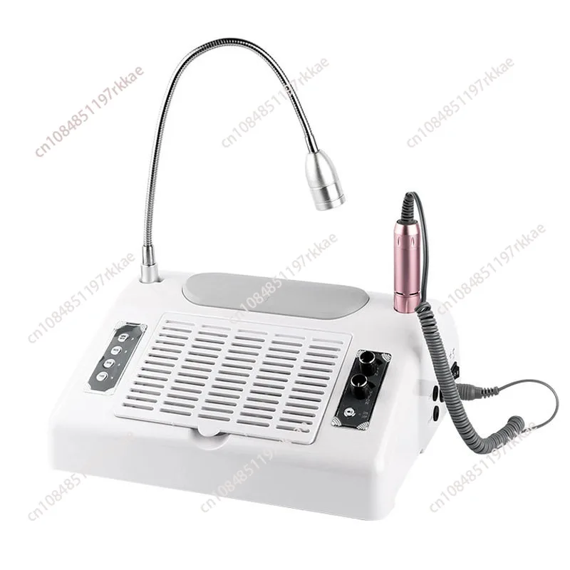 High Power 80W 5 In 1 Nail Dust Collector Electric Dust Cleaner Strong Nail Drill Handpiece Nail Dryer Vacuum with LED Light