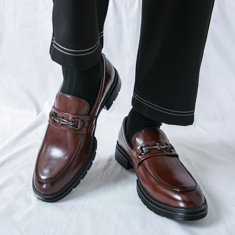 

Мужские лоферы, однотонные удобные классические мужские туфли на низком каблуке для делового банкета, размер 38-46