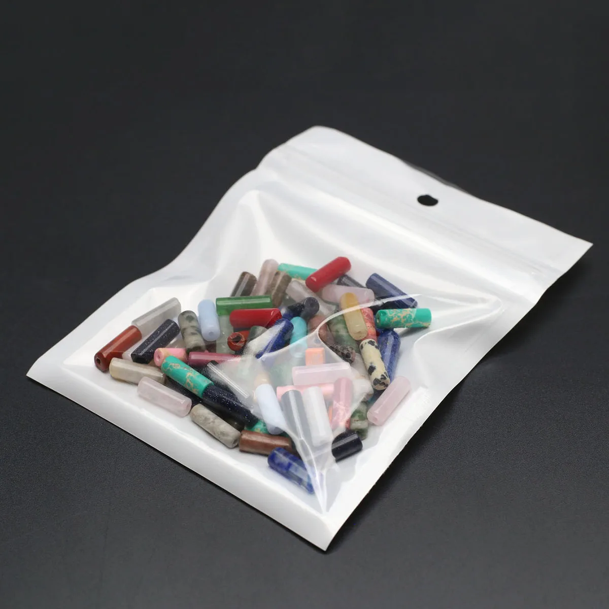 100PCS Wholesale Random Loose Spacer Natural Stone Cylindrical Opal Agate Bead Jewelry Making DIY Necklace Bracelet Accessories