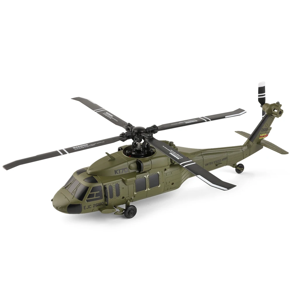 Wltoys K170 RC Helicopter UH-60L Black Hawk Dual Brushless 6-Axis Gyro 4CH 4 Bladed Aircraft Remote Control Aircraft Model Gifts