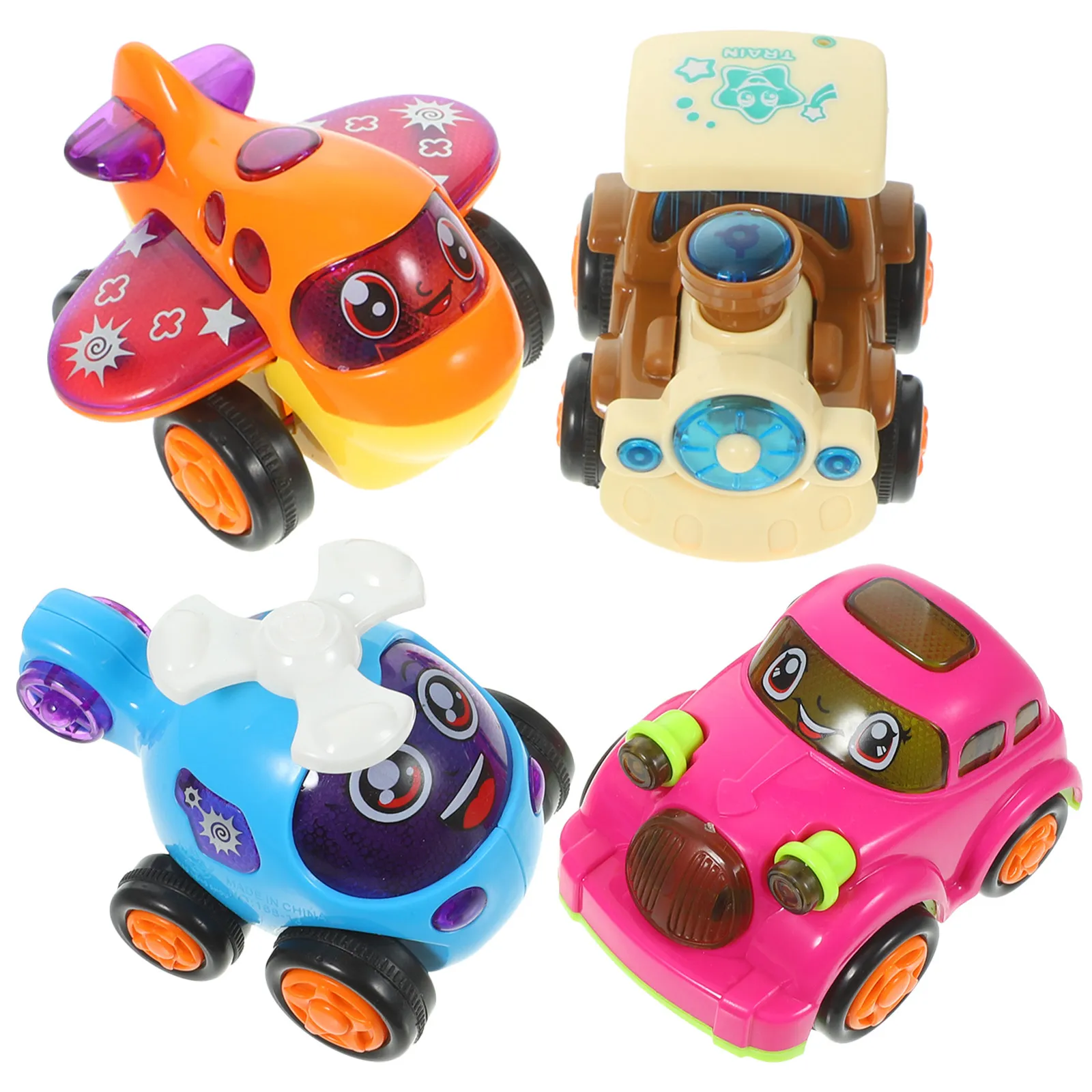 4 Pezzi Auto a Retrocarica Simulazione Resistente all'Usura Portatile Regalo per Bambini Accessori per Interni ed Esterni Giocattolo Auto in Plastica