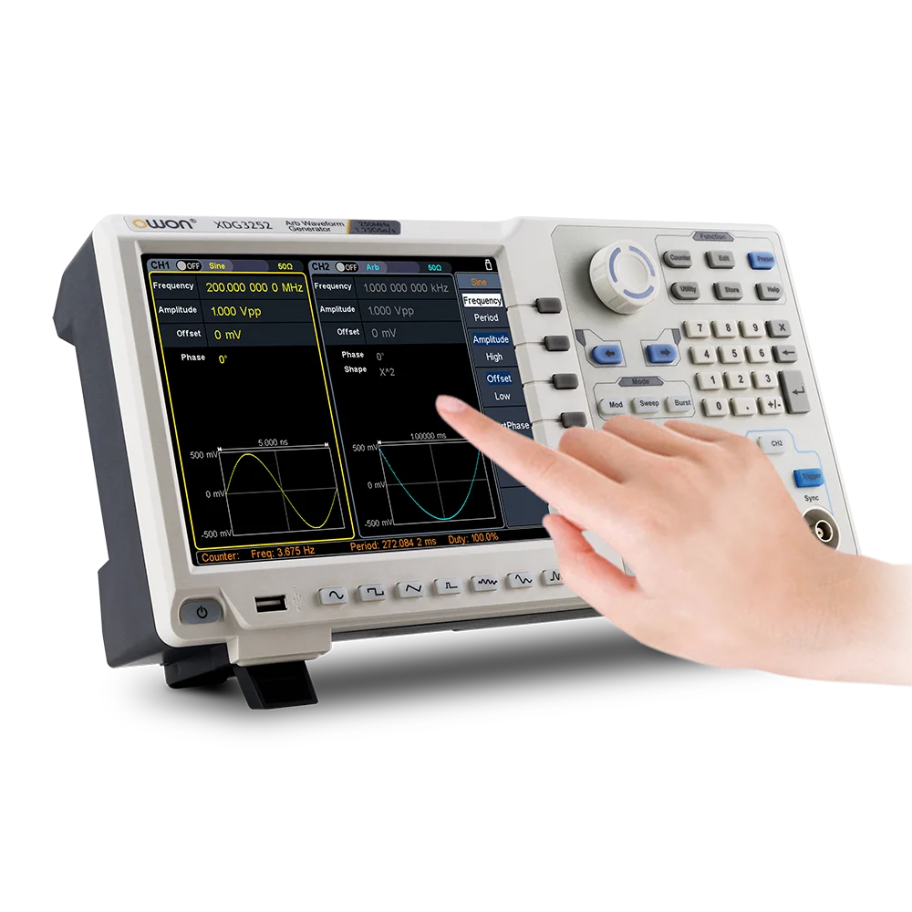 Touch Screen 2-CH 160MHz Arbitrary Waveform Generator 2 Channels High-accuracy Frequency Counter DDS Signal Generator
