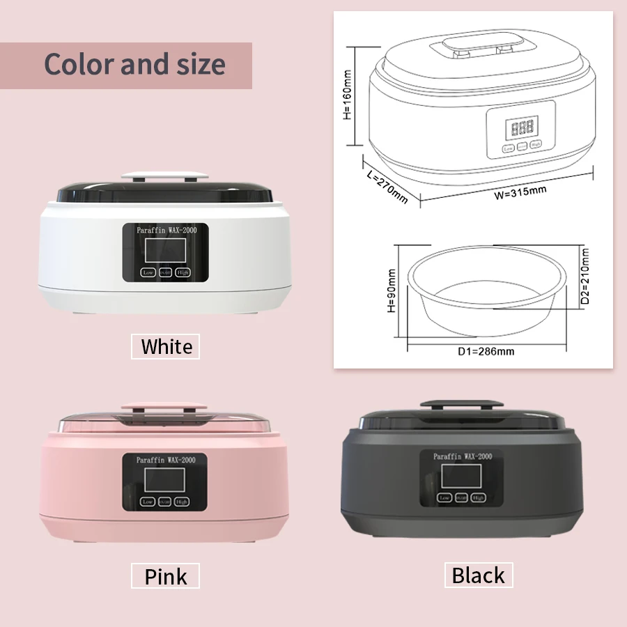 Professional Salons Paraffin Spa Heater with Wax 4000ml Paraffin Wax Warmer Hands and Feet Paraffin Wax Bath Heater
