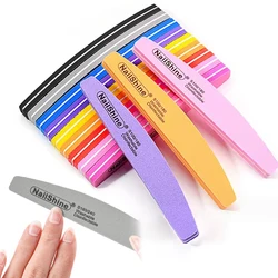 5Pcs Nail Sponge File 100/180 Grit Double Sided Sandpaper Foam Emery Board Polisher Buffer Moon Design Nails Manicure Tools