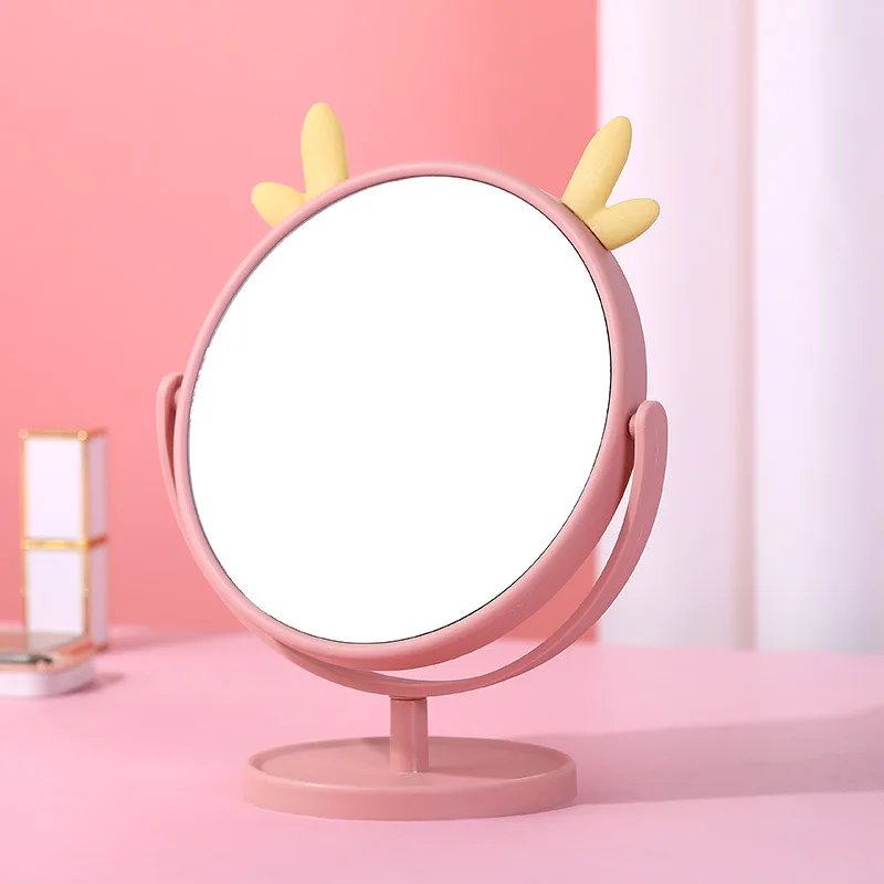 مرآة محمولة مزخرفة قابلة للطي، مرآة تجميل مزخرفة للحمام وغرفة النوم ومسكن الطلاب