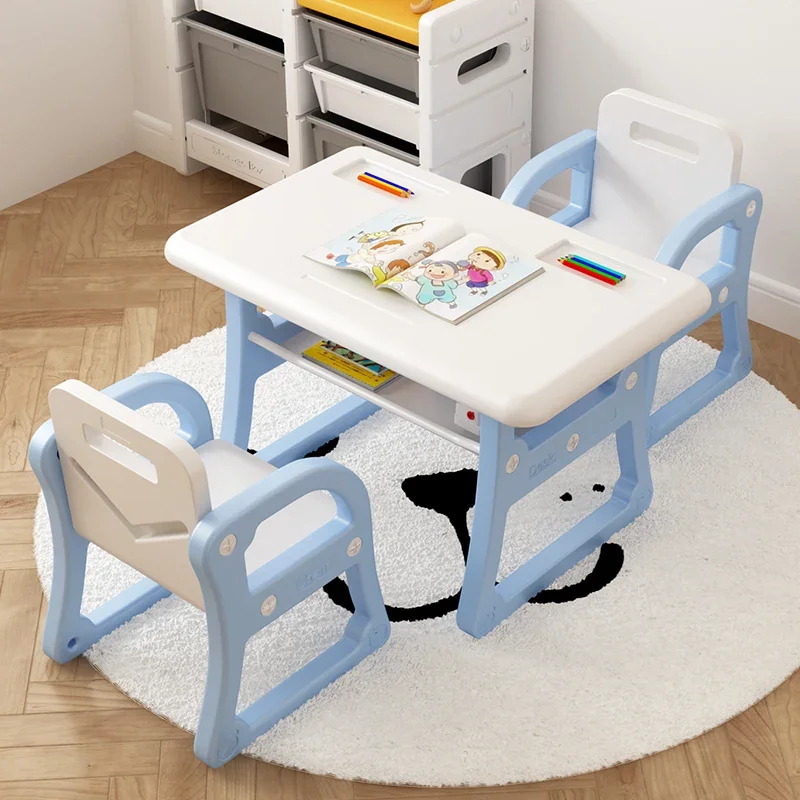 

Kid's Activity Desk - Children Learning Desk Chair Set with Toy Storage, Perfect for Small Kids' Study and Playtime, Play Table