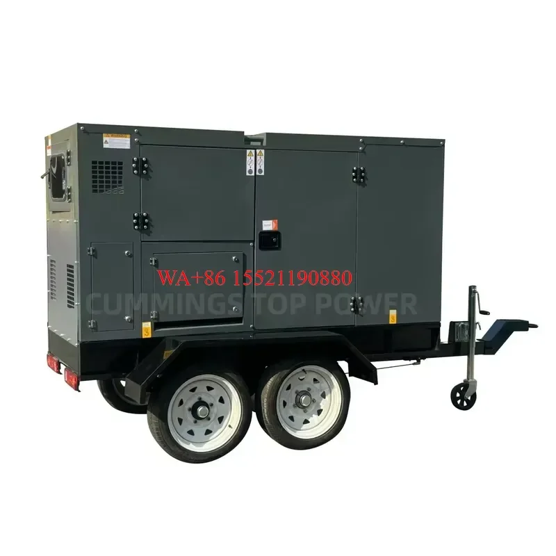 WMWMNU for 15Kw 30Kw 50Kw 80Kw 100Kw Rainproof Canopy Diesel Generator With Mobile Trailer