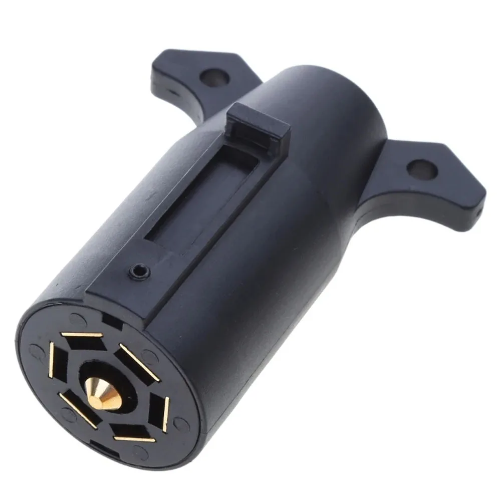 American style 7-pin 7 Way Trailer Towing Blade Round Socket Plug Connector Adapter 12V 7 PIN Plug Adapter For Trailer RV Yacht