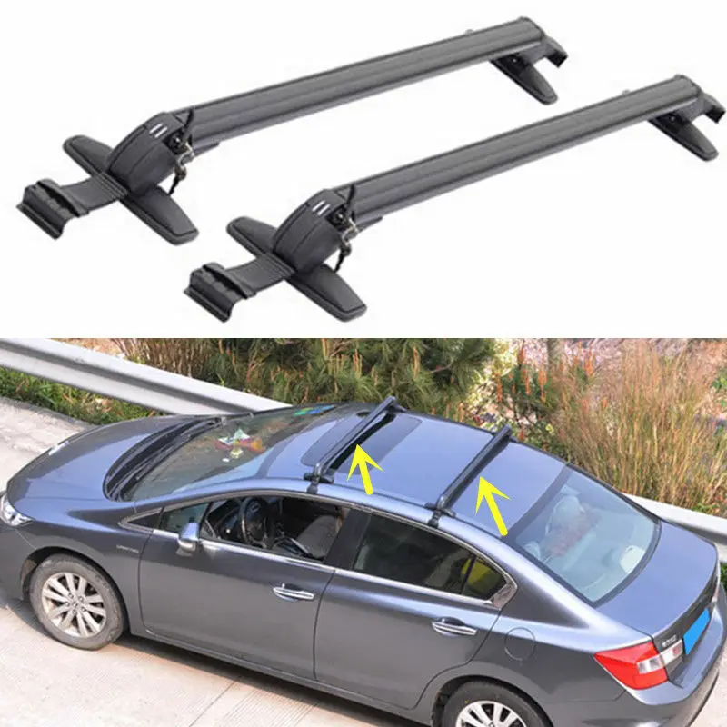 2Pcs Top Roof Rack Cross Bar for Honda Civic 2006-2020 Car Top Rack Universal Roof Rack 165lbs Cross Bar Luggage Carrier Lock