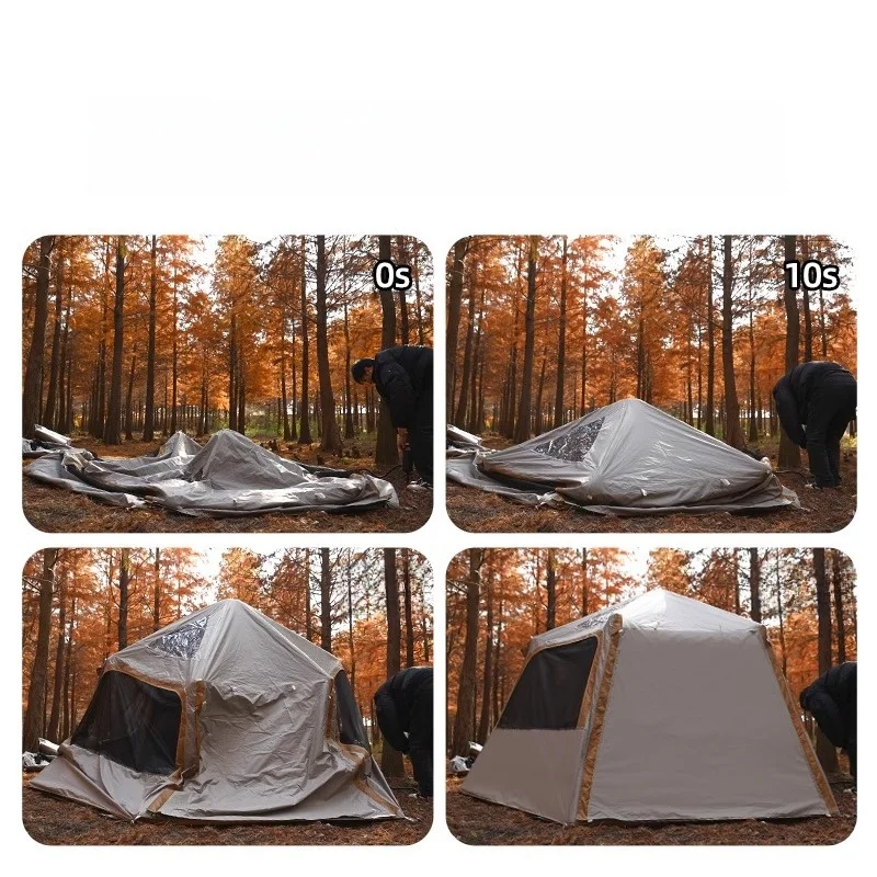 

Portable Iatable Hexagonal Tent Outdoor Cam Overnight Rainproof Sunscreen Explorer Qui Setup Double Layer Ox Bot