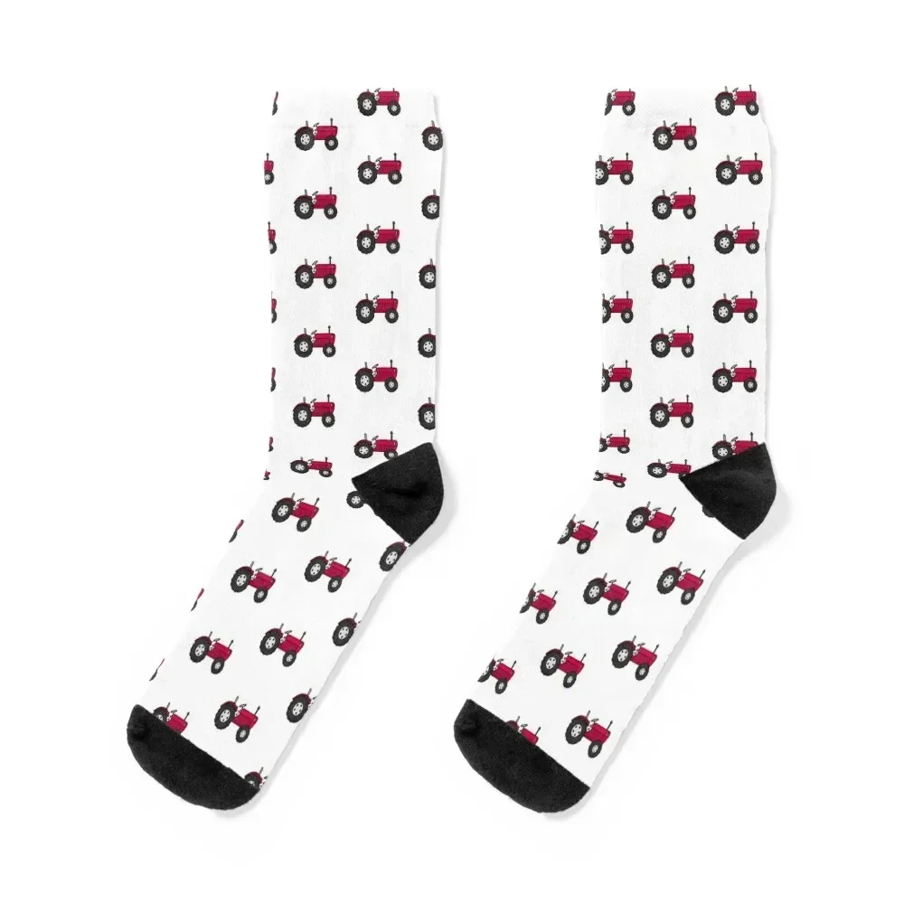 

Farm Tractor Red Socks Novelties Lots designer brand bright garter Men's Socks Luxury Women's