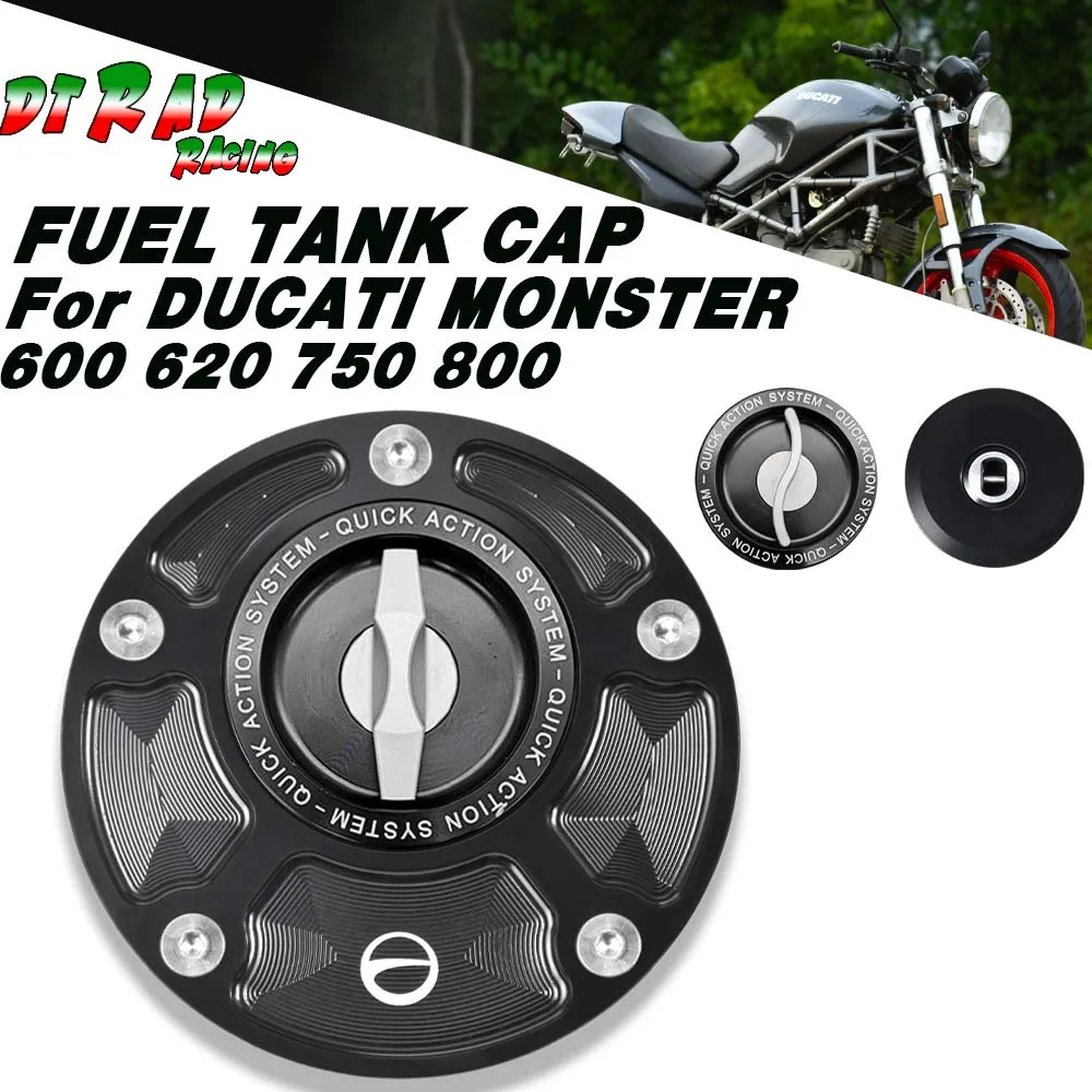 

Motorcycle Quick Action Fuel Tank Cap For DUCATI MONSTER 600 620 750 800 Billet Key Plug Lockable Gas Oil Cover Accessories