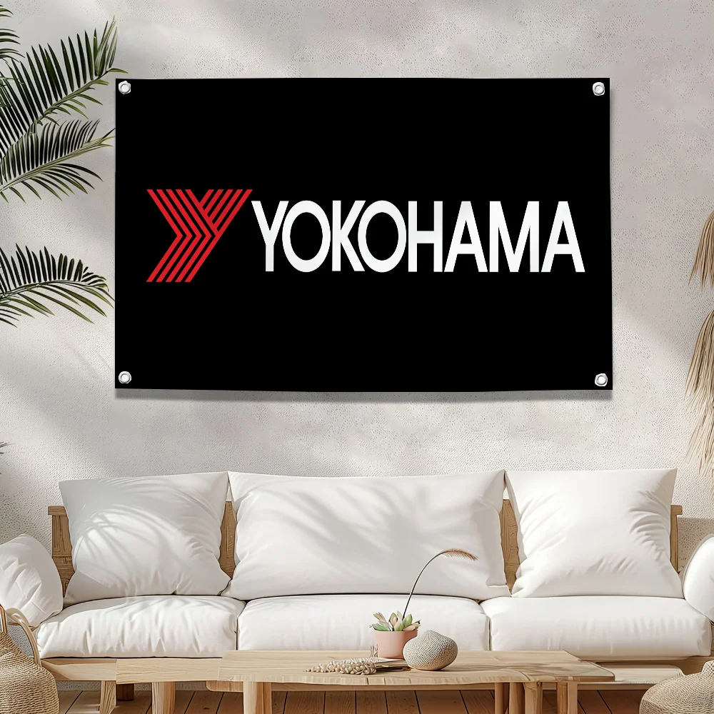 YOKOHAMA Flag Outdoor Decors Funny Flags for Bedrooms Fall Home Decor Autumn Double Penetration Halloween Marc Marquez Txt You