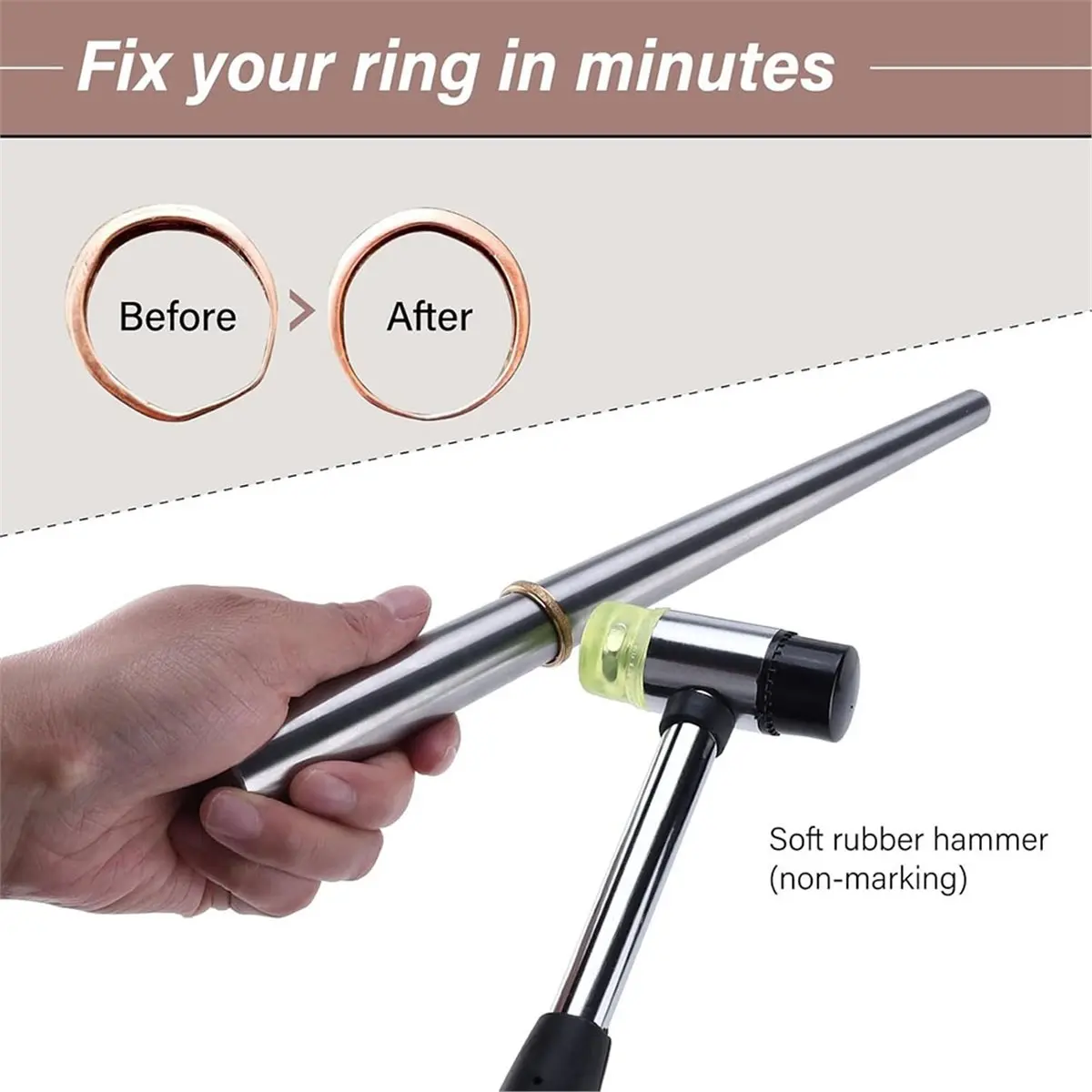 【Tools & Parts】 Ring Sizer Measuring Tool,Steel Ring Mandrel for Ring Making,Ring Sizer Mandrel,Ring Size Measuring Tool Set