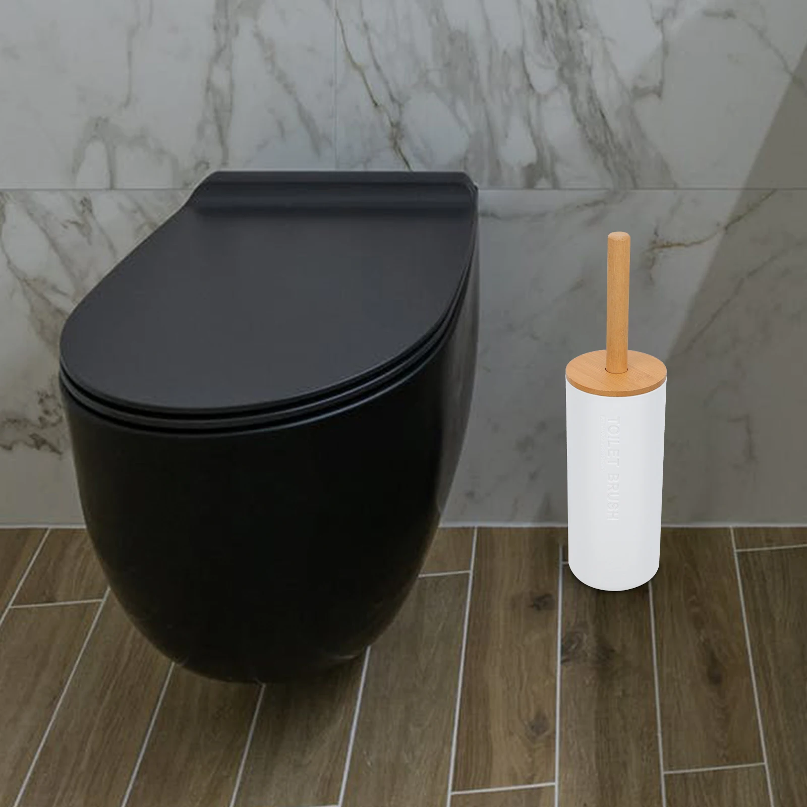 

Toilet Brush Long Handle Bathroom Cleaning Supplies Plastic Bamboo Material Dense Bristles Design Home Hotels Offices