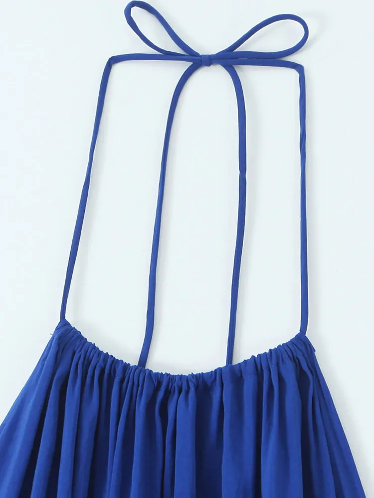 2025 Summer Casual Chic Women Dress Cami Sleeveless Backless Loose Long Vestidos New Fashion Dress