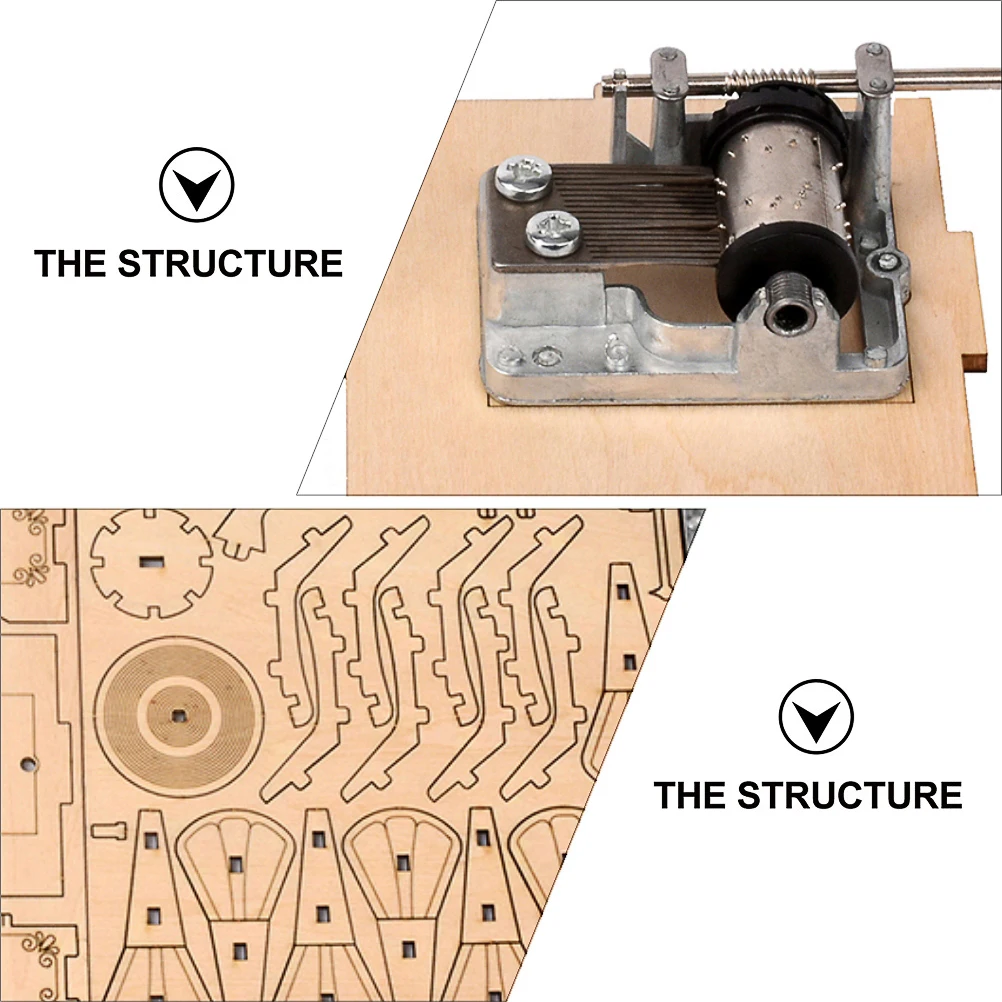 

1 Set Wooden Music Box Diy Kit Kids Educational Gift Christmas Craft Puzzle Game Hand Crank Melody Decoration Gift For