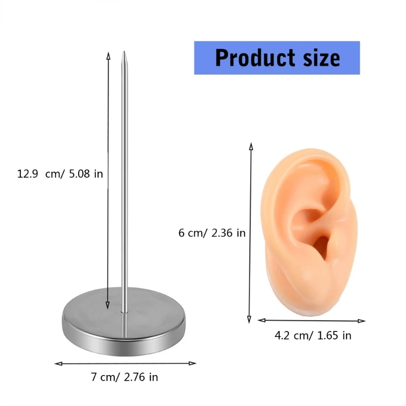 피어싱 연습 및 보석 디스플레이를 위한 실리콘 귀 모델 현실적인 왼쪽 및 오른쪽 인간의 귀 시뮬레이션 귀 복제본