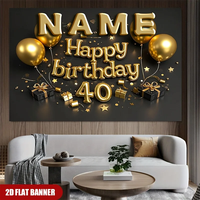 1 stuk op maat gemaakte 40e ve - Party Banner Gold recensie en prijs