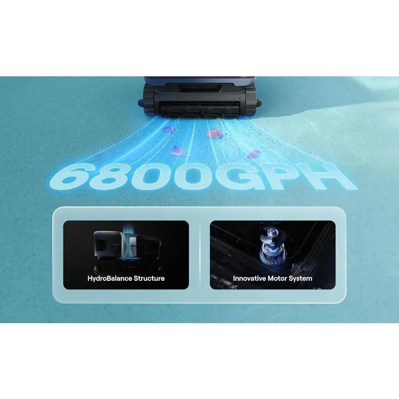 Beatbot Sora 70 Robotic Pool Cleaner 360 Top-to-Bottom Smart Parking 6800GPH Super Power Inground Above Ground Pools 3200sqft