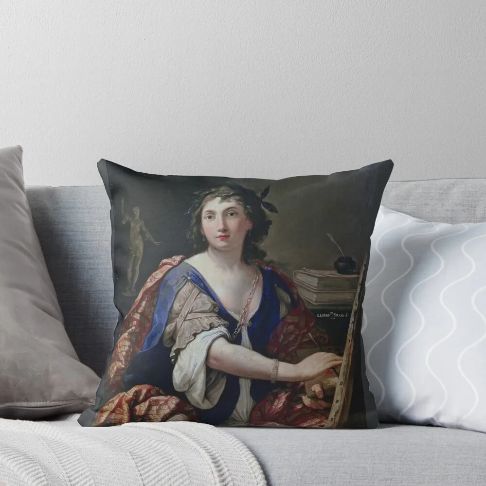 Self-Portrait as Allegory of Painting by Elisabetta Sirani Throw Pillow Cushion Cover For Sofa pillow cover luxury pillow