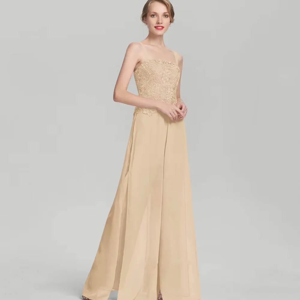 Customized Vintage Mother of Bride Dresses Jumpsuit Lace Bride Tank Formal Occasion Gown Applique Robes Wedding Party Dresses