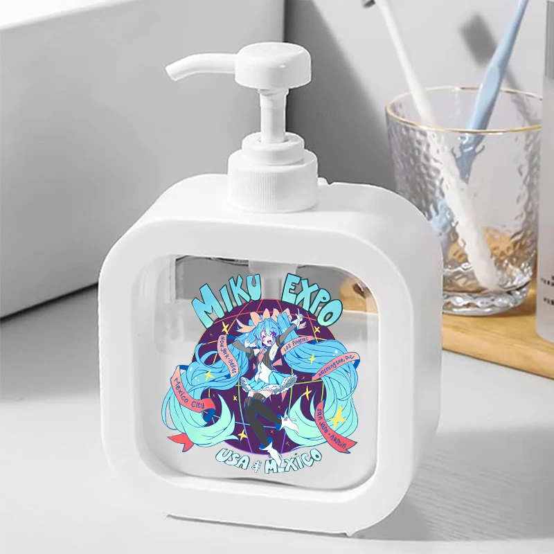 300ML Hatsunes Miku Transparent Soap Dispensers Creative Refillable Portable Empty Bottle Shower Gel Detergent Dispensing Bottle - view 5