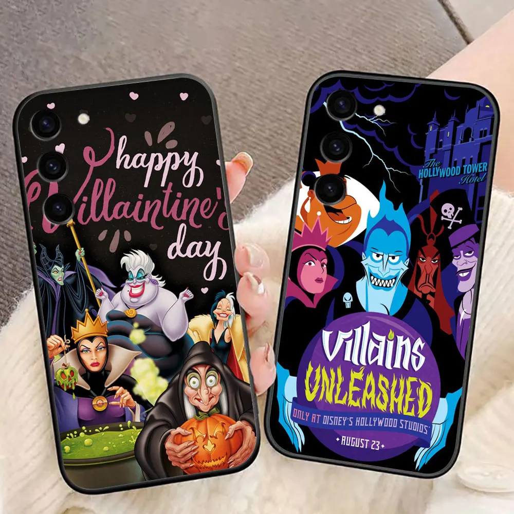 Disney Villain Queen Phone Case For Samsung Galaxy S24 S23 S22 S21 S20 FE S10 S9 LITE PLUS ULTRA Black Silicone Case Funda Shell