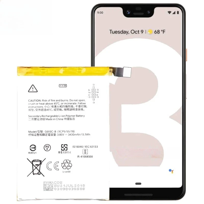 3.8V 3430mAh Rechargeable Battery for Google Pixel 3XL G013C-B Mobile Phone Battery