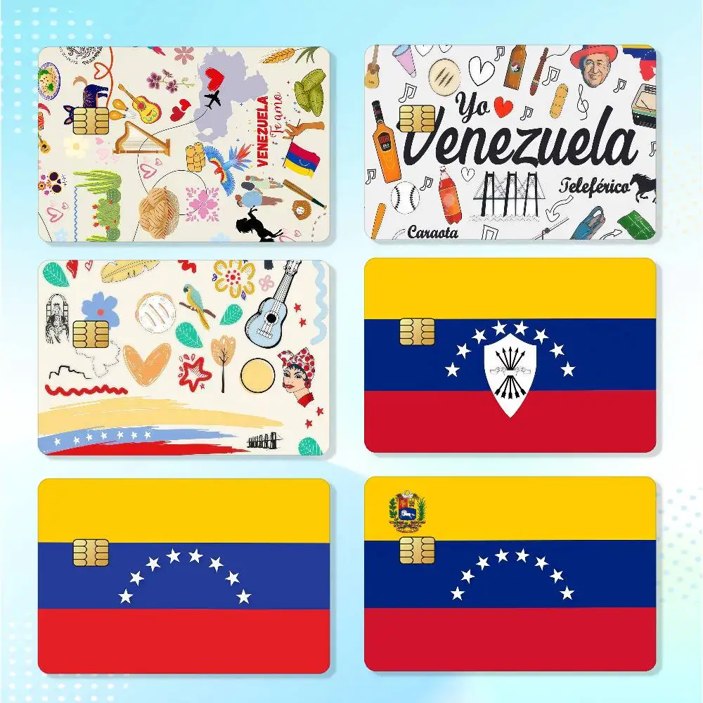 Aesthetic Art V-venezuela Waterproof Card Stickers For Credit Cards Debit Cards And Transit Cards 4pcs