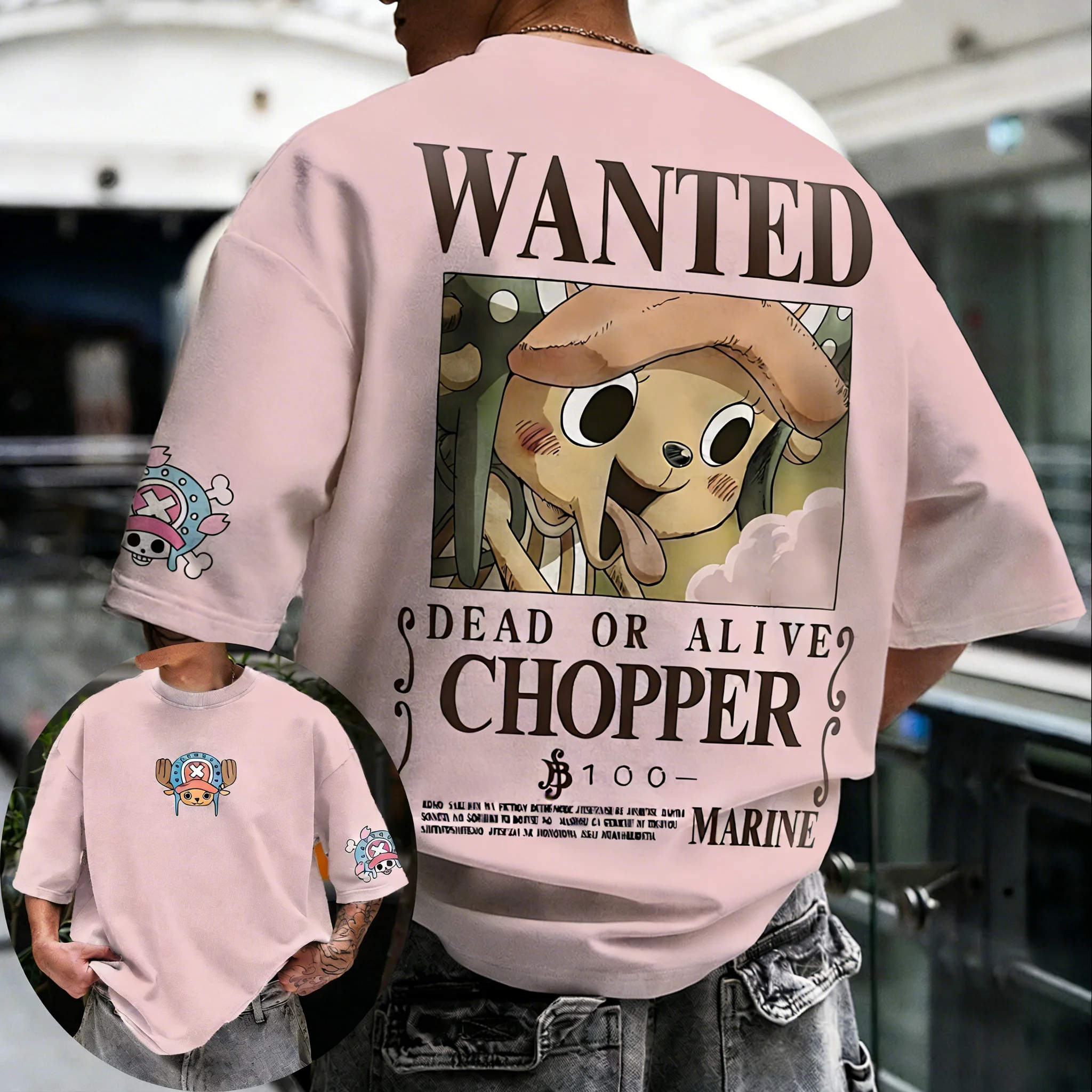 ONE PIECE Anime Chopper Joint Cotton T-shirt 2026 Summer New Men's and Women's Loose Casual Street Hip Hop Short Sleeved Top view 5