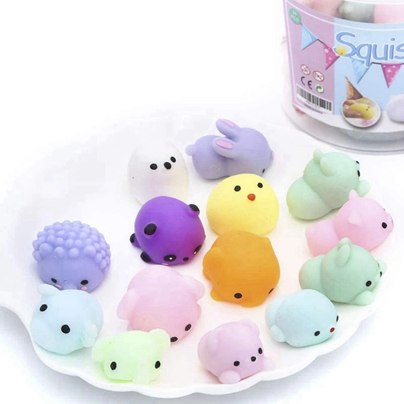 Squishy Toy Set 24Pcs Party Favors For Kids, Mochi Toy Stress Reliever Anxiety Toys Set Easter Basket Stuffers With Storage Box